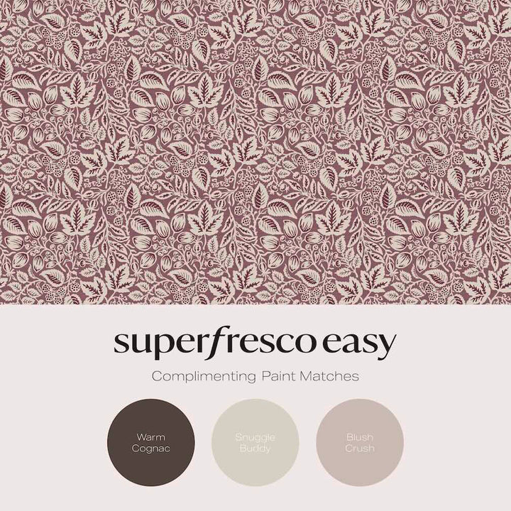 Superfresco Easy Rustling Leaves Plum Wallpaper