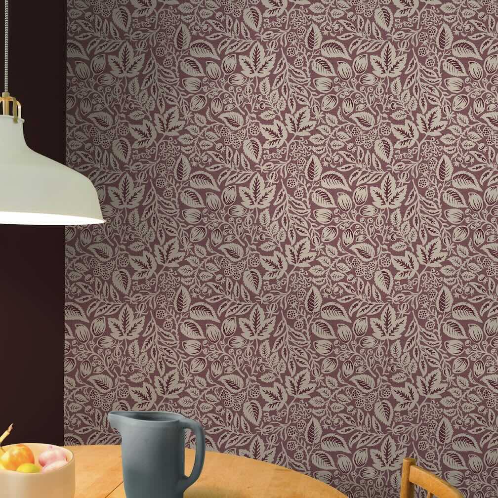 Superfresco Easy Rustling Leaves Plum Wallpaper