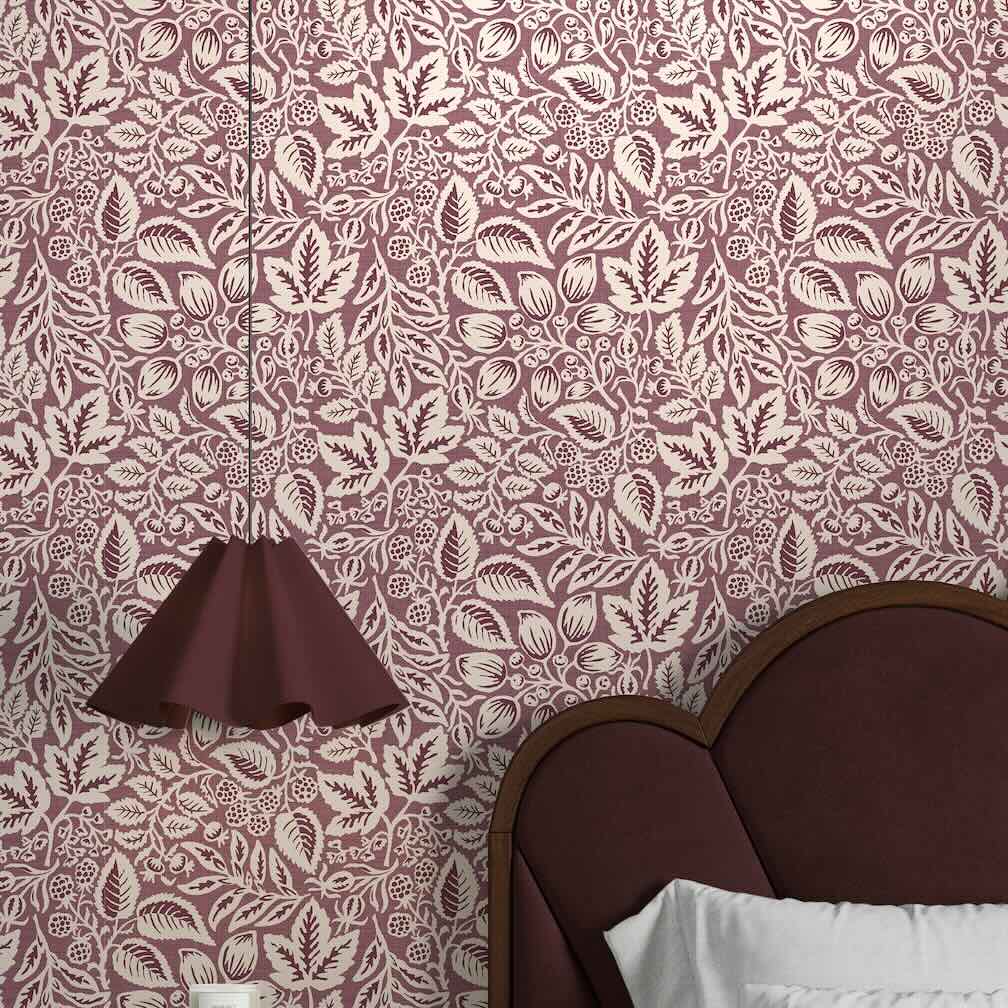 Superfresco Easy Rustling Leaves Plum Wallpaper