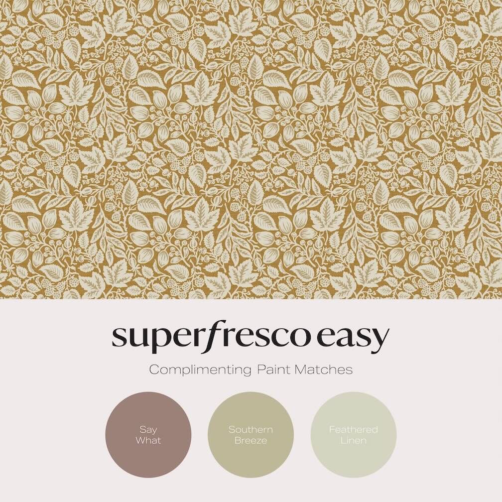 Superfresco Easy Rustling Leaves Gold Wallpaper