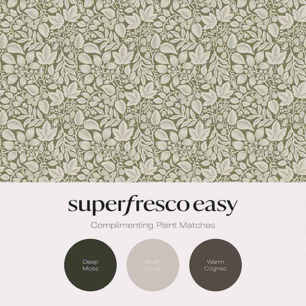 Superfresco Easy Rustling Leaves Olive Wallpaper