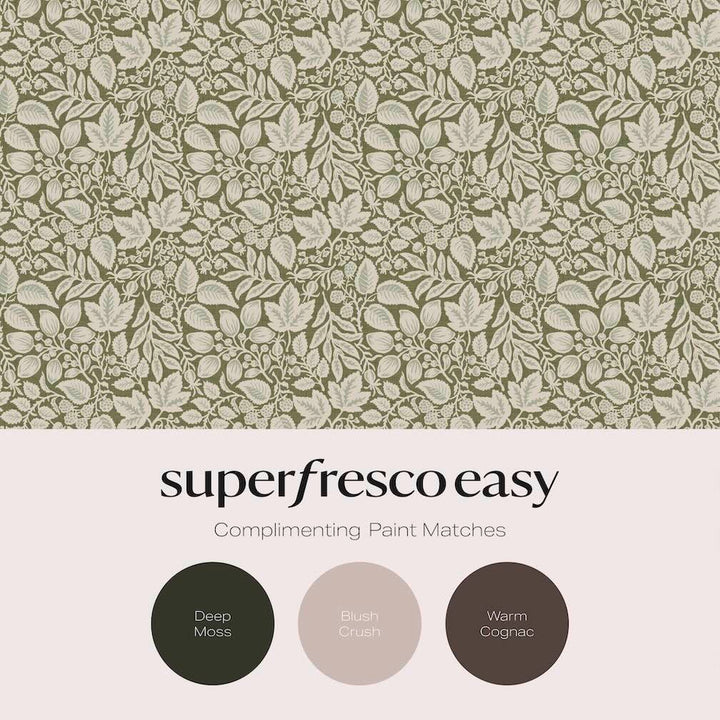 Superfresco Easy Rustling Leaves Olive Wallpaper