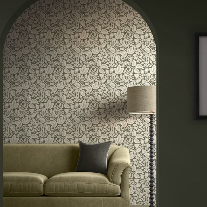 Superfresco Easy Rustling Leaves Olive Wallpaper