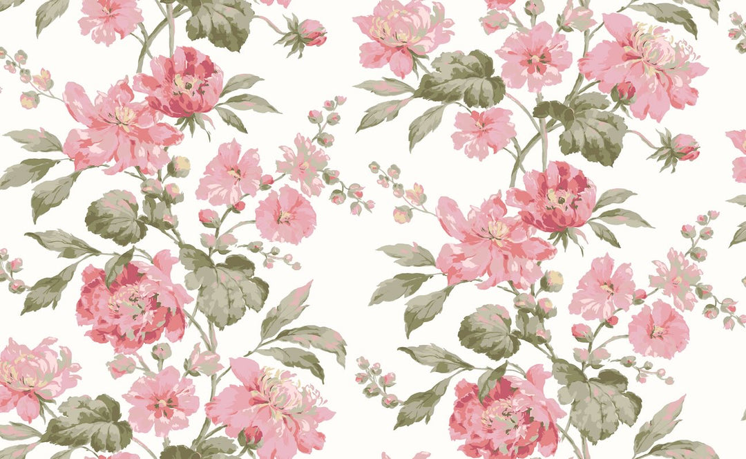 Laura Ashley Romilly Pink Wallpaper