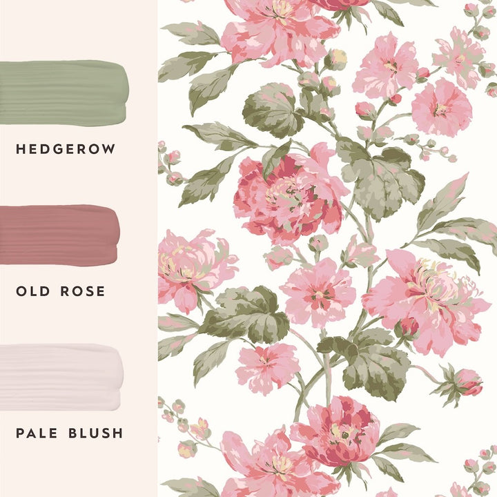 Laura Ashley Romilly Pink Wallpaper
