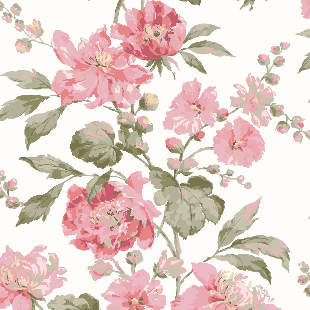 Laura Ashley Romilly Pink Wallpaper