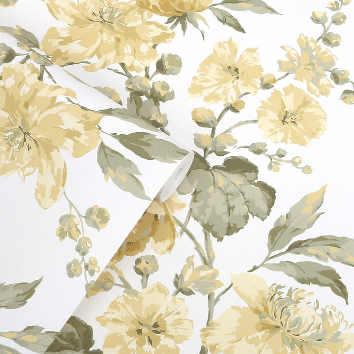 Laura Ashley Romilly Butter Yellow Wallpaper