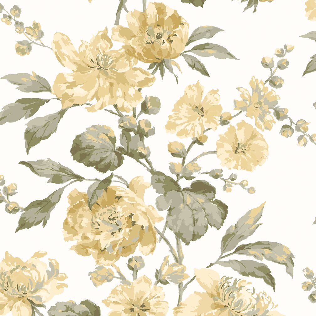 Laura Ashley Romilly Butter Yellow Wallpaper