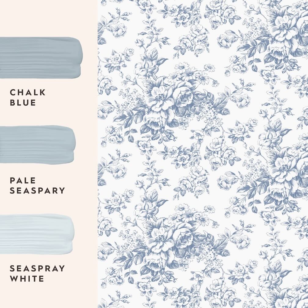 Laura Ashley Toile Delight Cornflower Blue Wallpaper