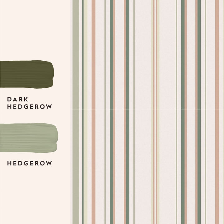 Laura Ashley Flinton Stripe Hedgerow Wallpaper