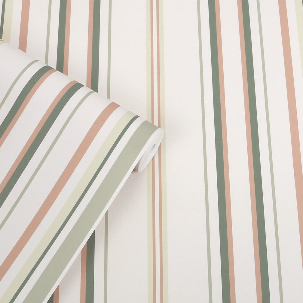 Laura Ashley Flinton Stripe Hedgerow Wallpaper
