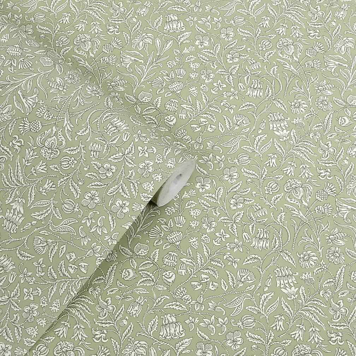 Laura Ashley Elmdon Sage Green Wallpaper