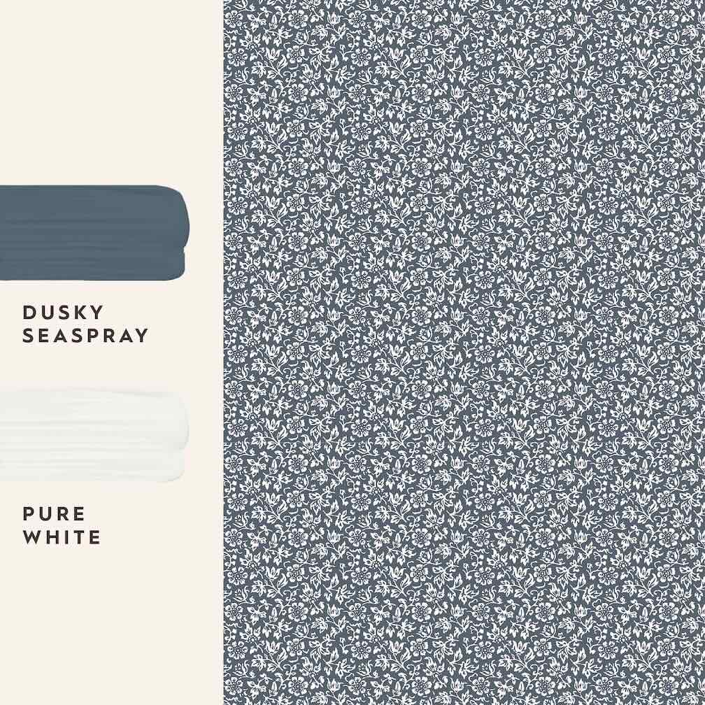 Laura Ashley Sweet Alyssum Denim Blue Wallpaper