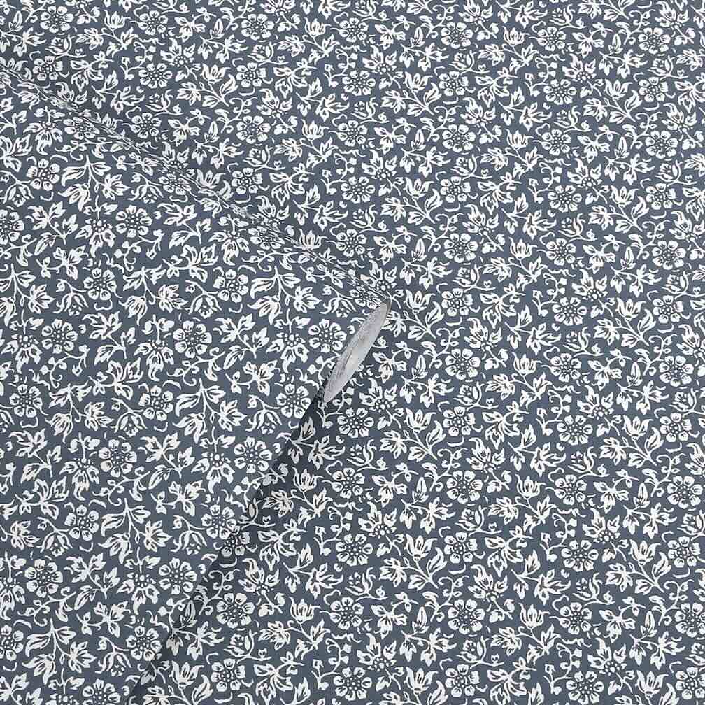 Laura Ashley Sweet Alyssum Denim Blue Wallpaper