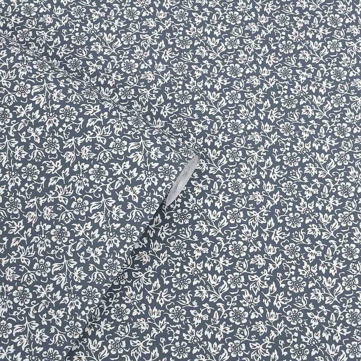 Laura Ashley Sweet Alyssum Denim Blue Wallpaper