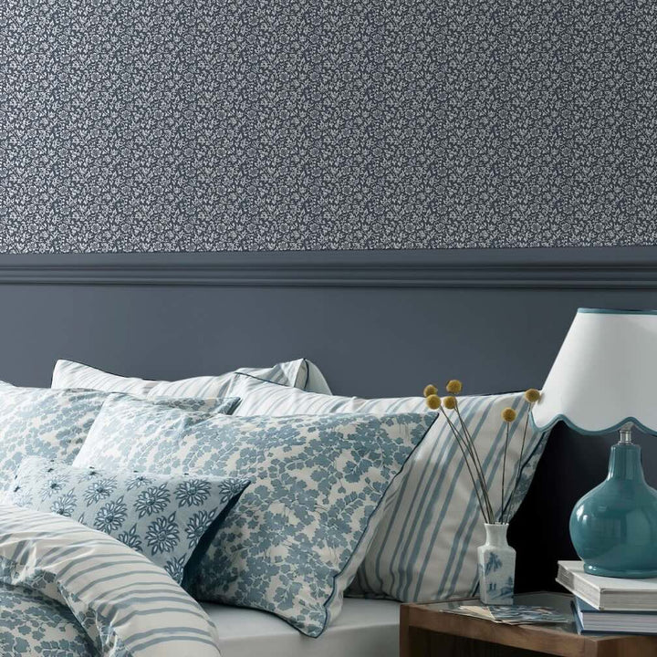 Laura Ashley Sweet Alyssum Denim Blue Wallpaper