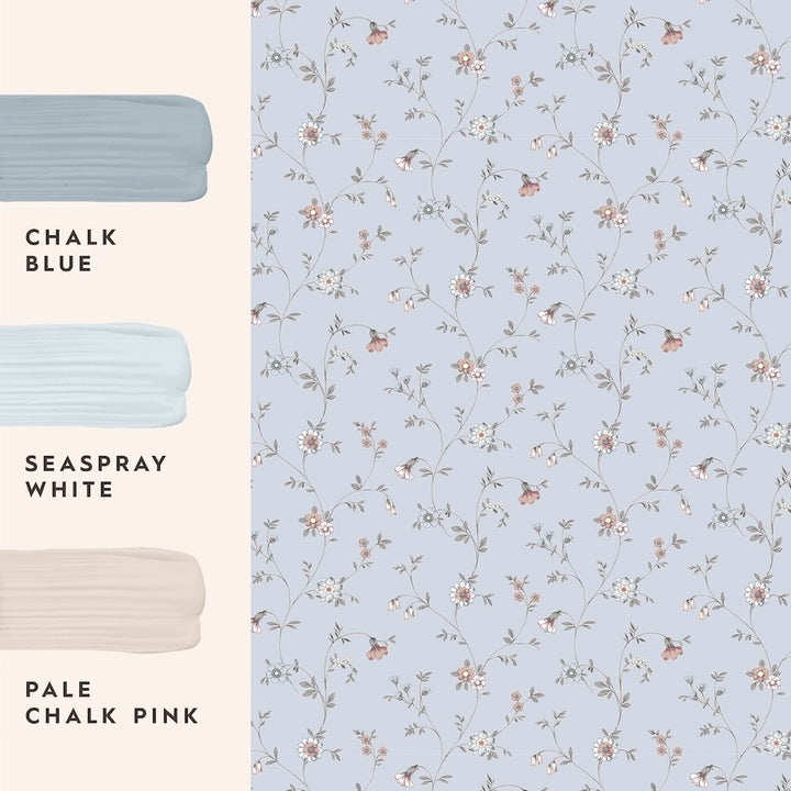 Laura Ashley Leonie Trail Chalk Blue Wallpaper