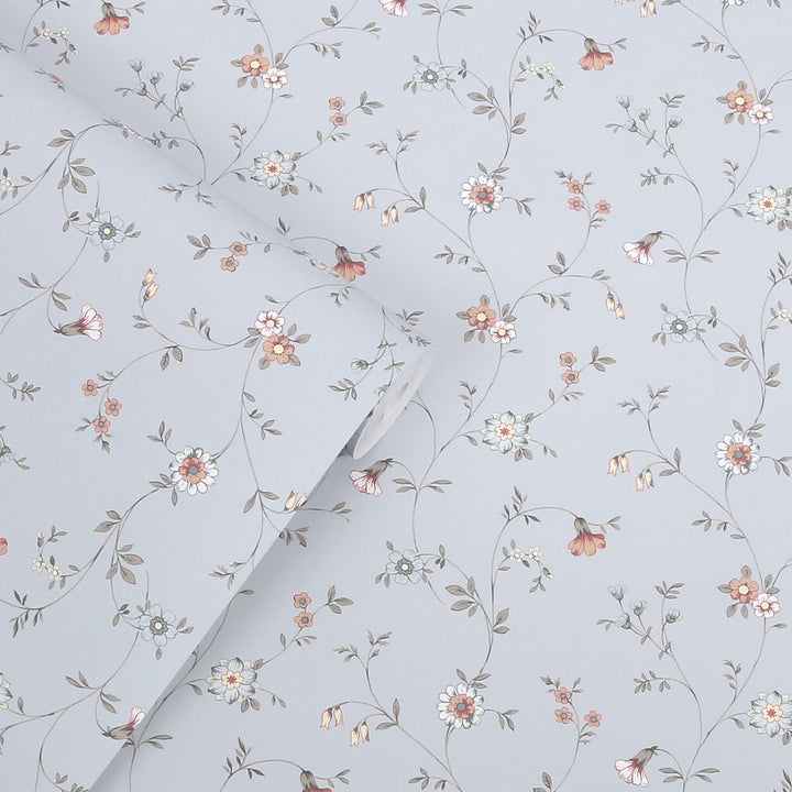 Laura Ashley Leonie Trail Chalk Blue Wallpaper