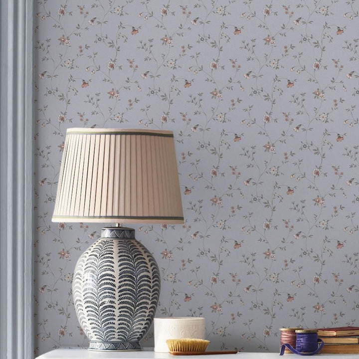 Laura Ashley Leonie Trail Chalk Blue Wallpaper