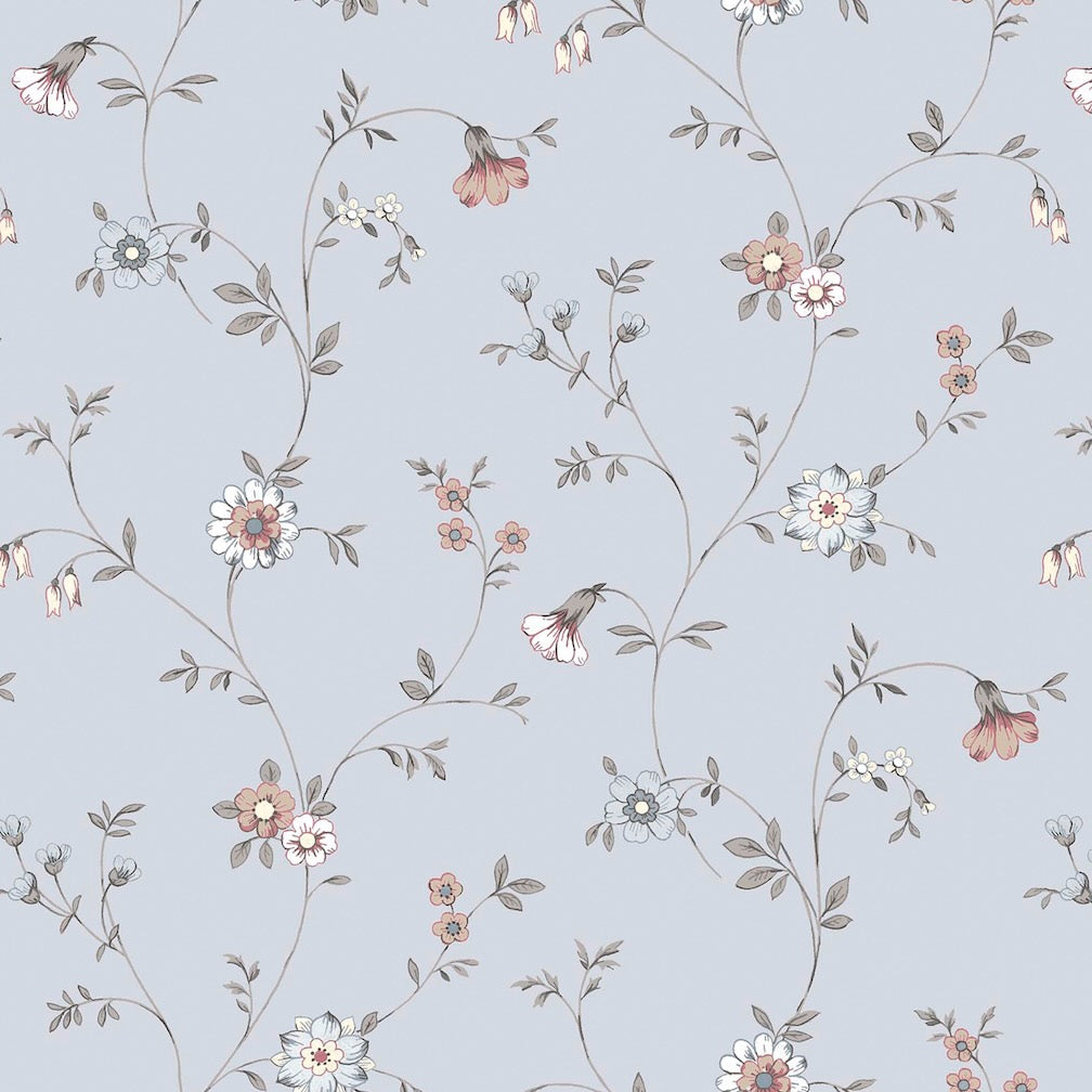 Laura Ashley Leonie Trail Chalk Blue Wallpaper