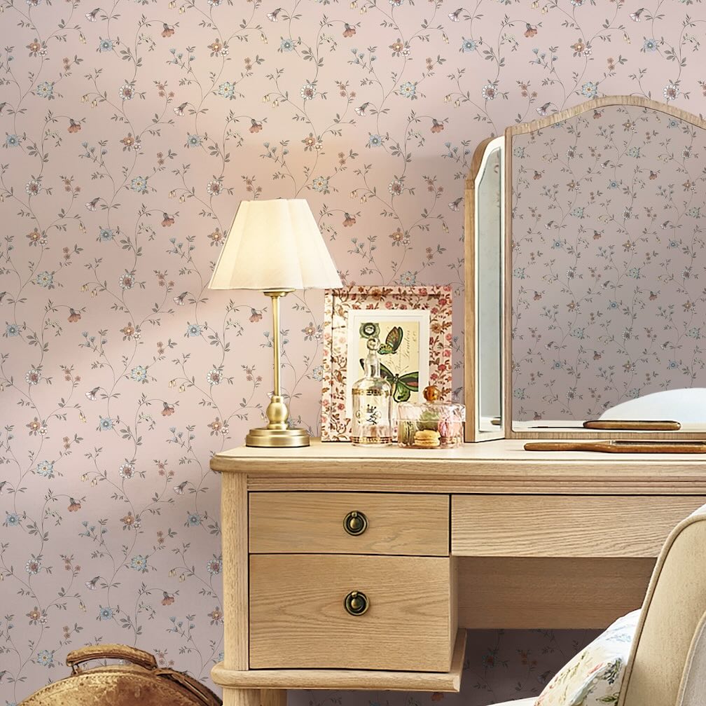 Laura Ashley Leonie Trail Linen Wallpaper