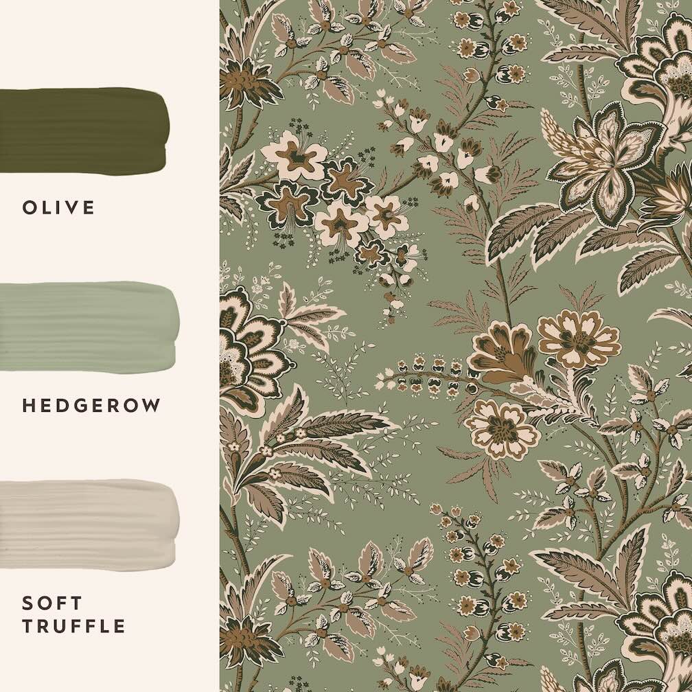 Laura Ashley Marlbrook Sage Green Wallpaper