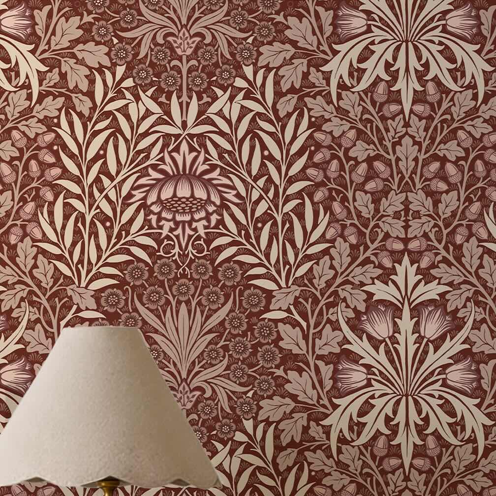 William Morris Oak and Willow Damson Wallpaper