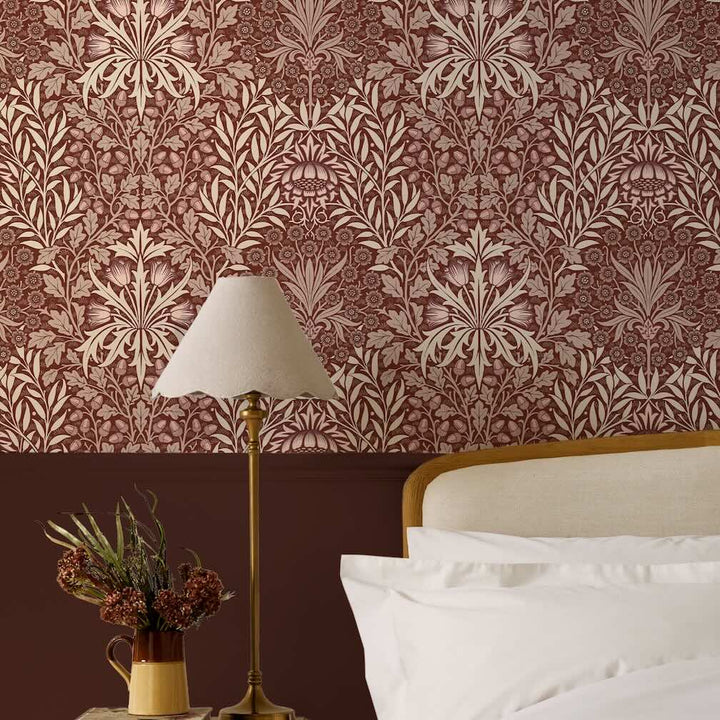 William Morris Oak and Willow Damson Wallpaper