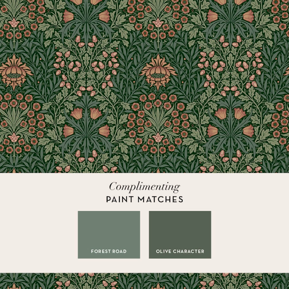 William Morris Oak & Willow Privet Green Wallpaper