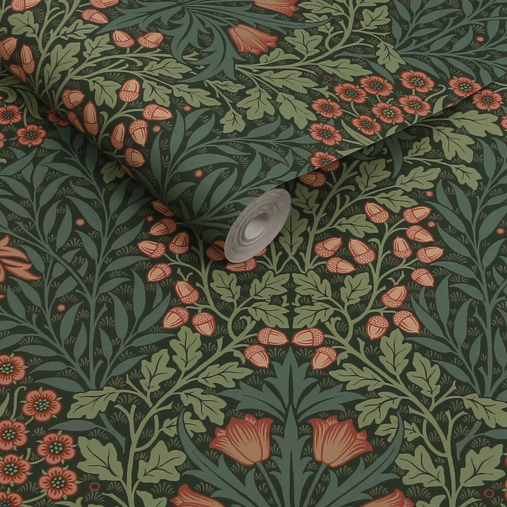 William Morris Oak & Willow Privet Green Wallpaper