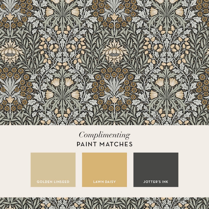 William Morris Oak & Willow Charcoal Wallpaper