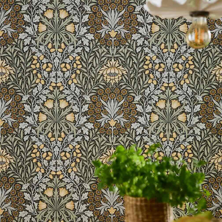 William Morris Oak & Willow Charcoal Wallpaper