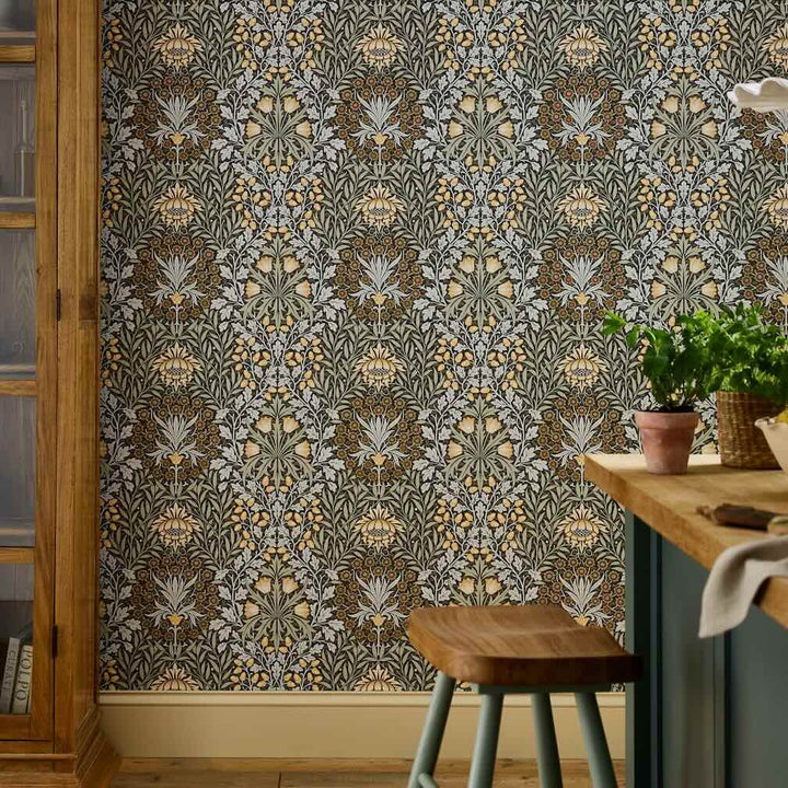 William Morris Oak & Willow Charcoal Wallpaper