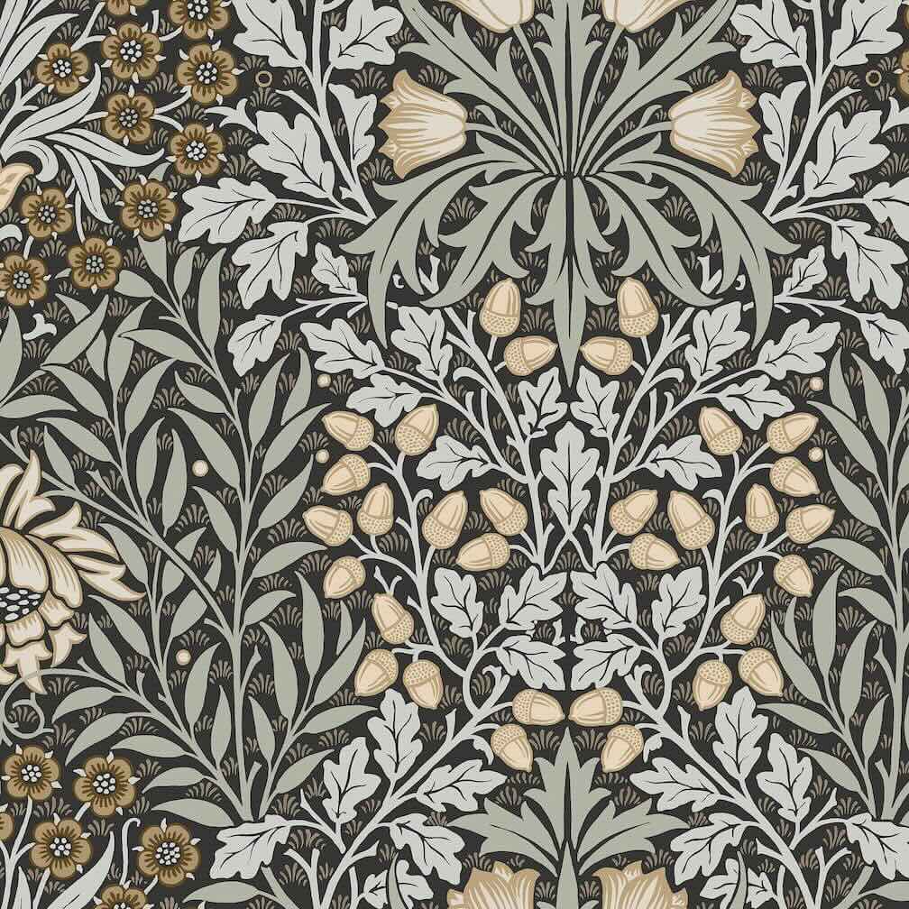 William Morris Oak & Willow Charcoal Wallpaper