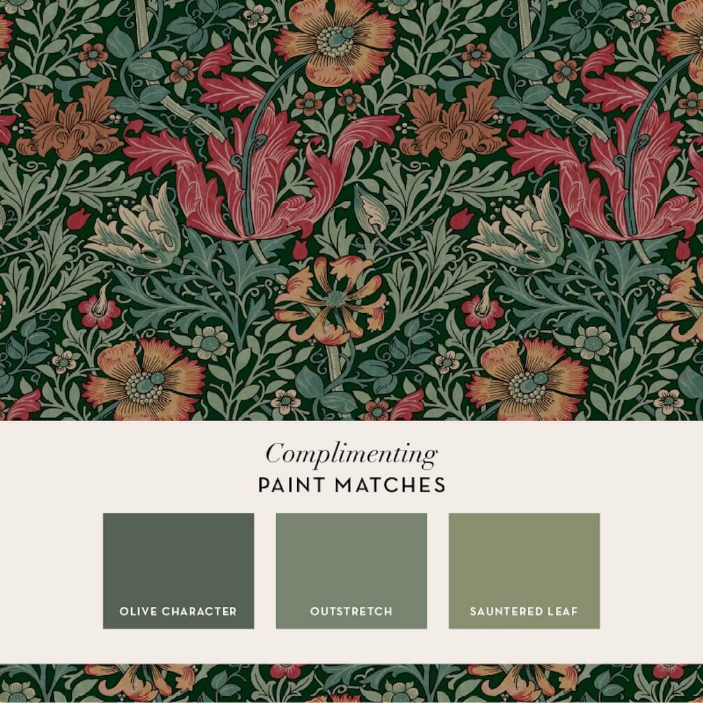 William Morris Compton Privet Green Wallpaper