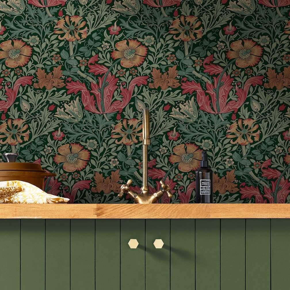 William Morris Compton Privet Green Wallpaper