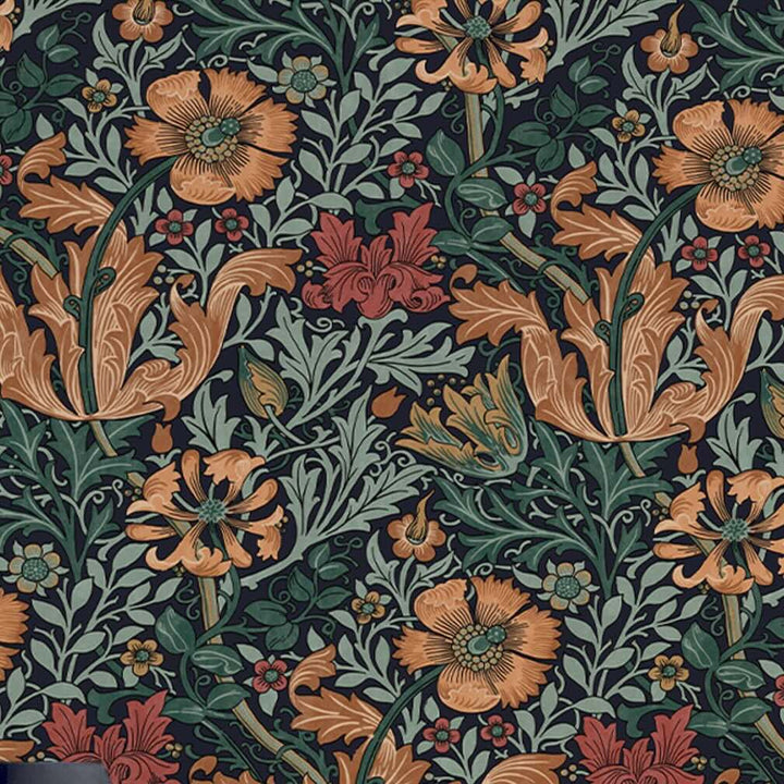 William Morris Compton Ink Blue Wallpaper