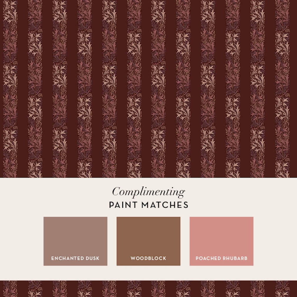 William Morris Love Is Enough Stripe Damson Wallpaper