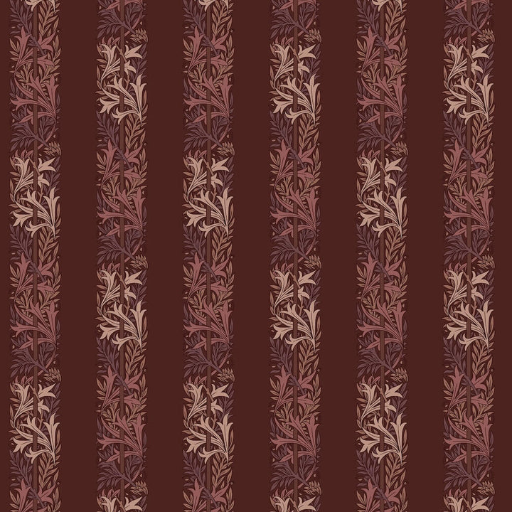 William Morris Love Is Enough Stripe Damson Wallpaper