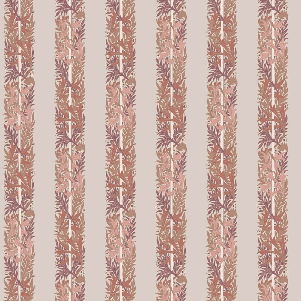 William Morris Love Is Enough Stripe Terracotta Wallpaper