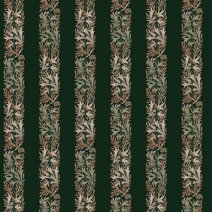 William Morris Love Is Enough Stripe Privet Green Wallpaper
