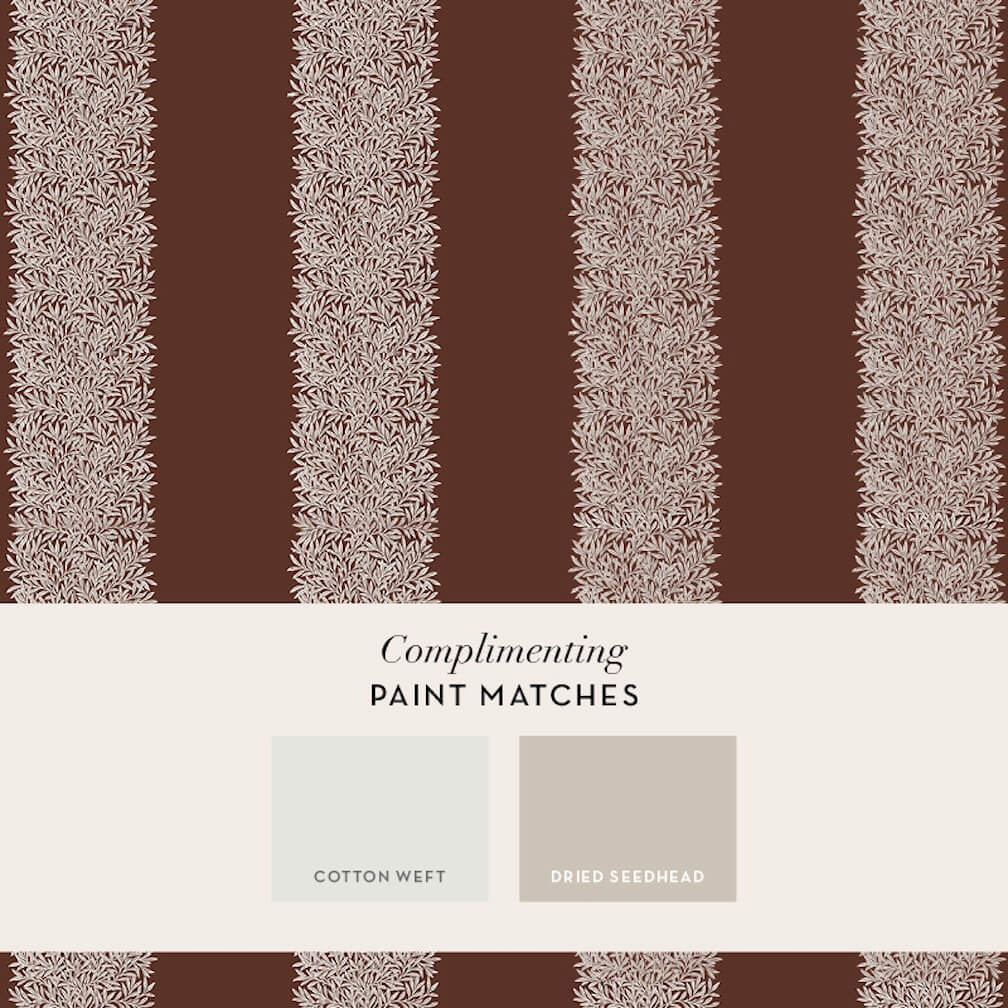 William Morris Willow Stripe Damson Wallpaper