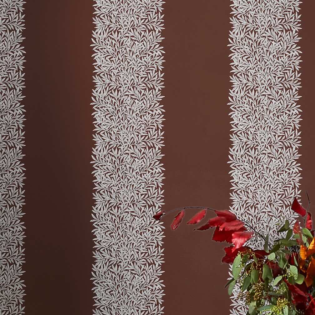 William Morris Willow Stripe Damson Wallpaper