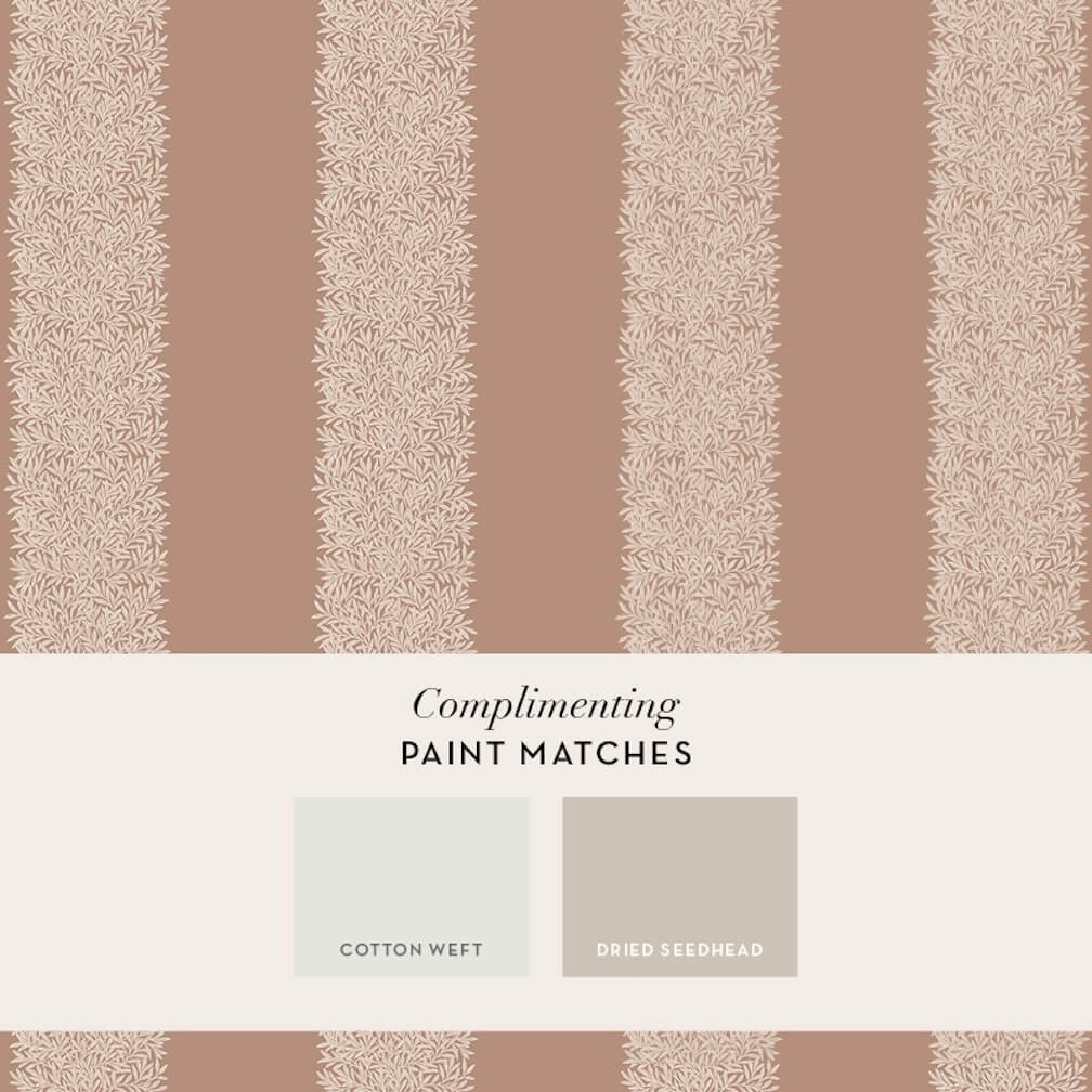 William Morris Willow Stripe Rose Wallpaper