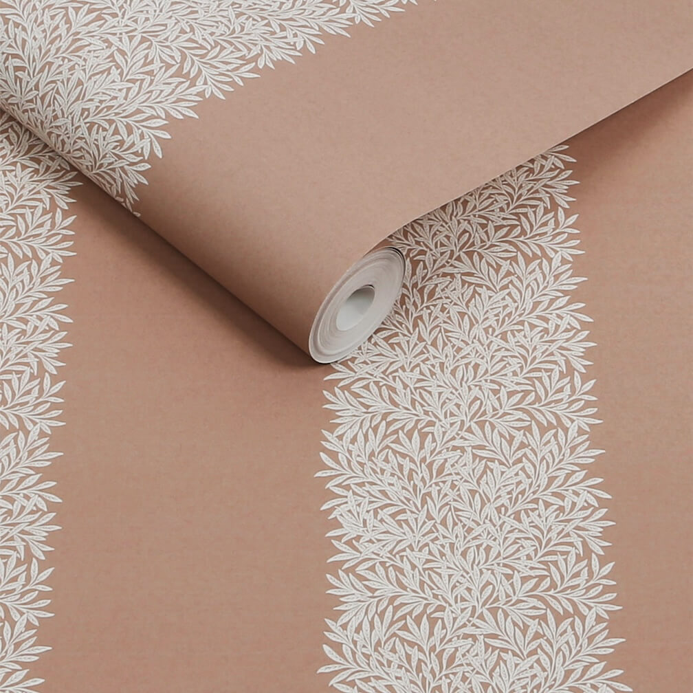 William Morris Willow Stripe Rose Wallpaper