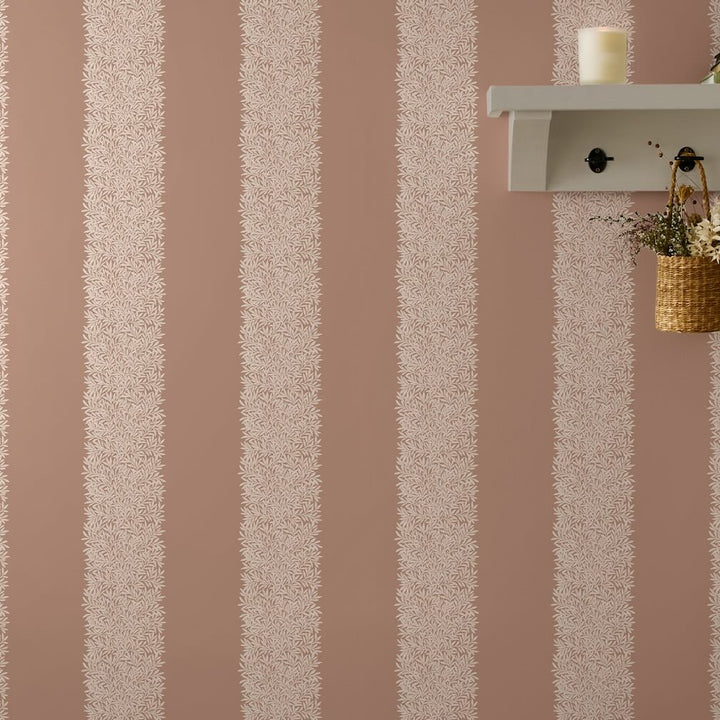 William Morris Willow Stripe Rose Wallpaper
