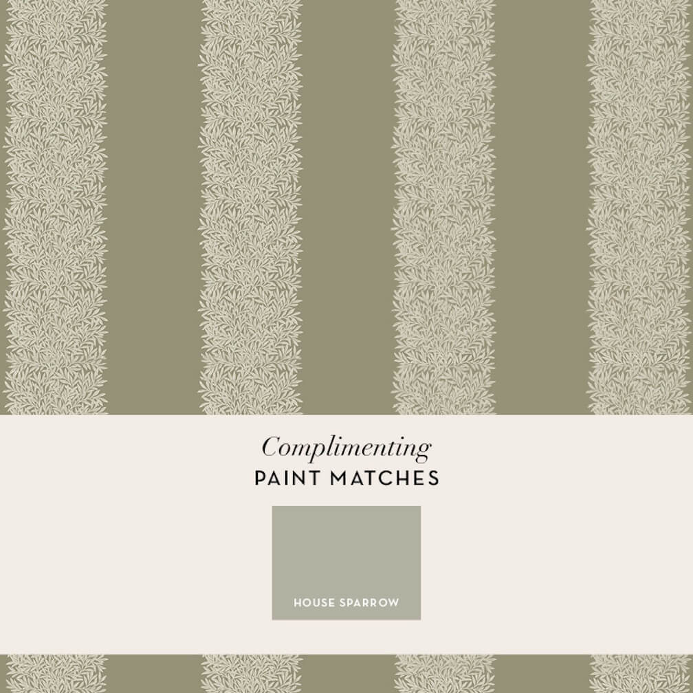 William Morris Willow Stripe Sage Wallpaper
