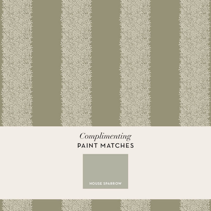 William Morris Willow Stripe Sage Wallpaper