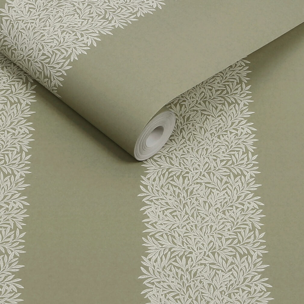 William Morris Willow Stripe Sage Wallpaper