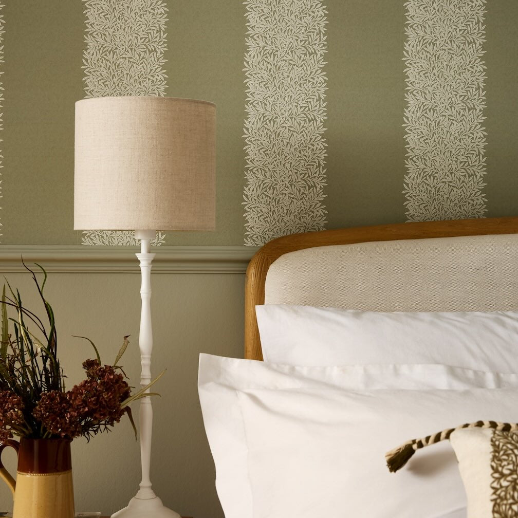 William Morris Willow Stripe Sage Wallpaper